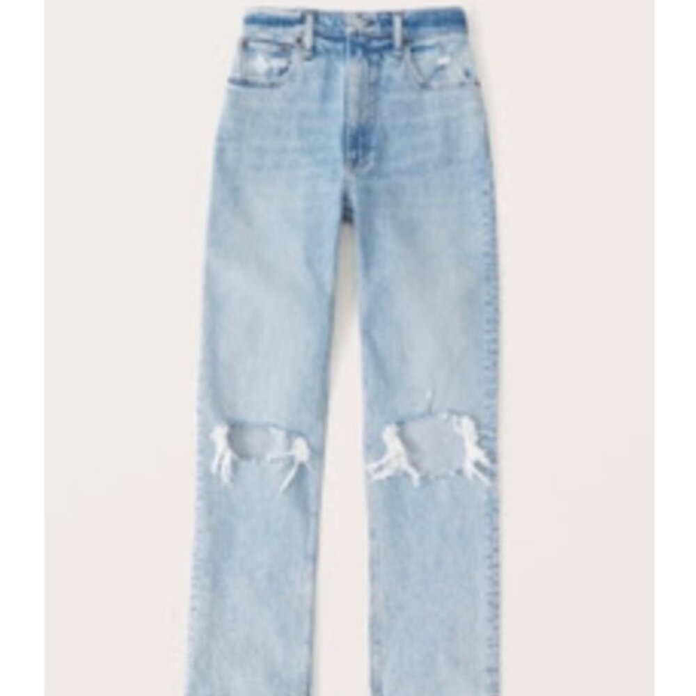 Abercrombie Ultra High Rise 90s Straight Jean 25 Extra Short